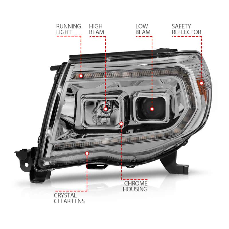 ANZO — ANZO 05-11 Toyota Tacoma Projector Headlights w/Light Bar Switchback Chrome Housing
Head Light Set
HdLtSet - view 7