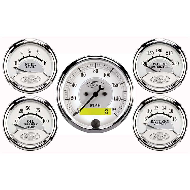 AutoMeter — Autometer Ford Racing Kit Box (5 pc In-Dash Elec Speedo/Oil Pressure/Water Temp/Fuel Level/Volt)
5PC GA KT E SPD FM - view 1