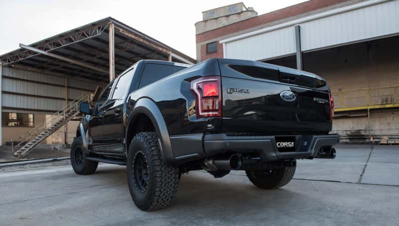 CORSA Performance — Corsa 2017-2020 Ford F-150 Raptor 3.5L Sport Cat-Back Dual Rear Exit w/ 5in Gunmetal Tip
Exhaust - view 8
