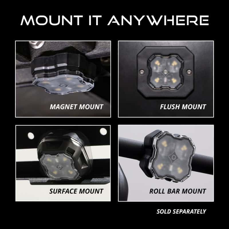 Diode Dynamics — Diode Dynamics Stage Series SXS Rock Light Installer Kit RGBW M8 (4-pack) - view 5