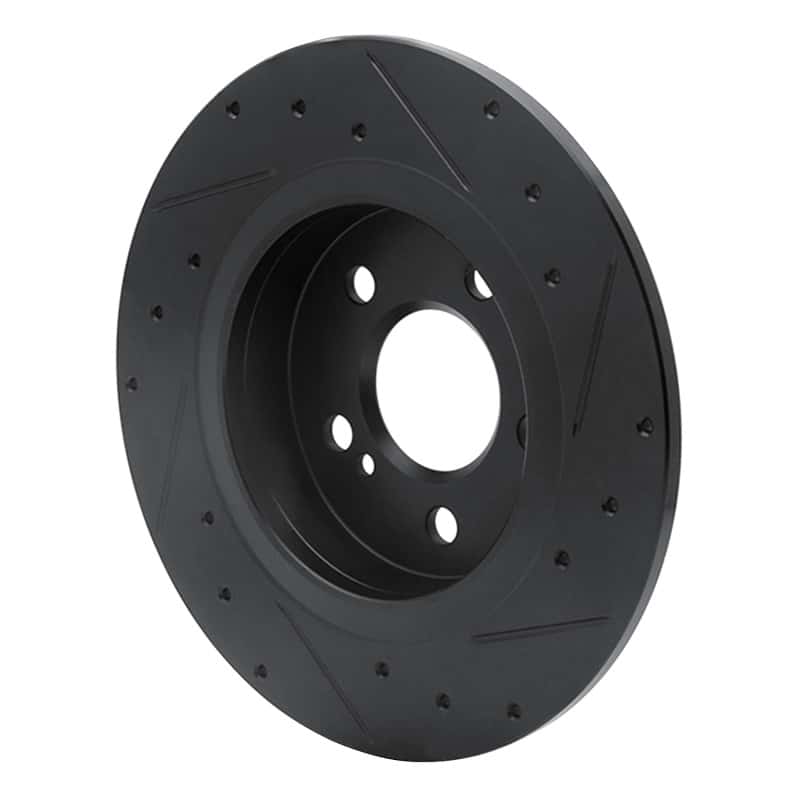 R1 Concepts — R1 14-20 Infiniti QX30 Rear Left Drilled & Slotted Black Brake Rotor
R1 Brake Rotor Drill - view 4
