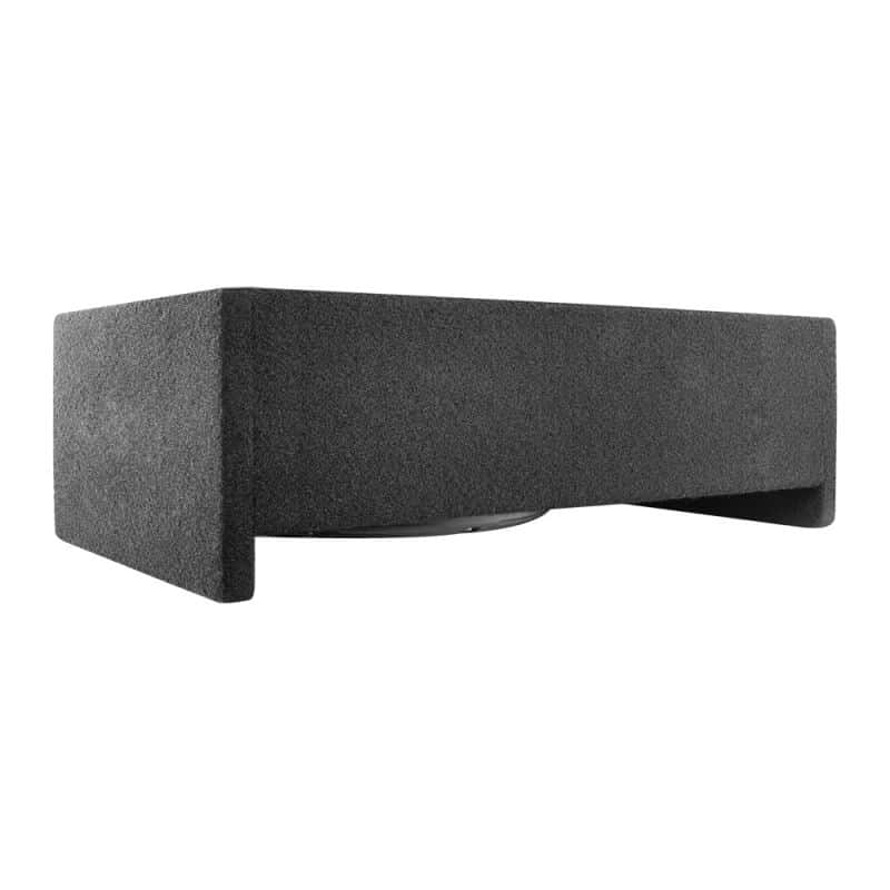 DS18 — DS18 Single 10in Shallow Subwoofer & Enclosure 300 Watt RMS Downfiring Sealed Black Carpet Amplified - view 1