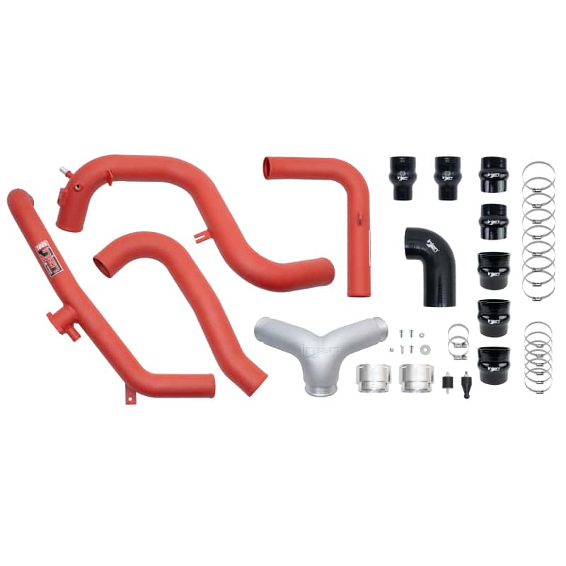 Injen — Injen 21-23 Ford Bronco 2.7L V6 (TT) EcoBoost SES Intercooler Pipes - Wrinkle Red - view 2