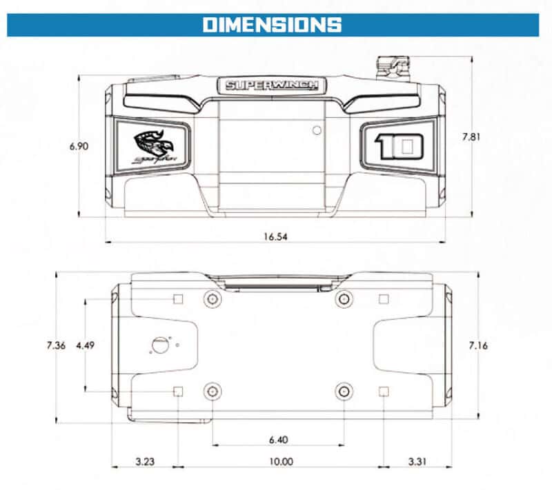 Superwinch — Superwinch 10000 LBS 12V DC 3/8in x 54ft Synthetic Rope Scorpion 10000SR Winch - Black Powdercoat
Winch - view 16