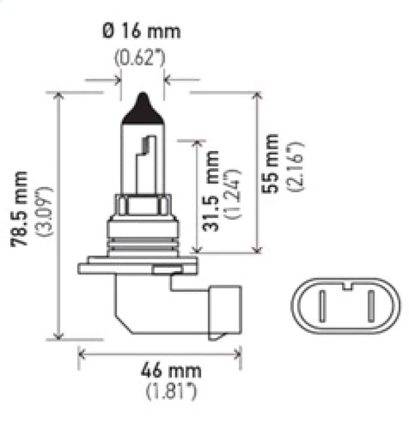 Hella — Hella Bulb 9006 12V 55W P22D T4 +50
9006P50 Halogen Bulb - view 8