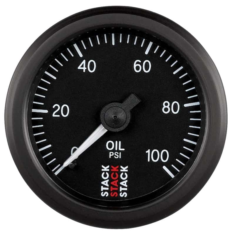 AutoMeter — Autometer Stack 52mm 0-100 PSI 1/8in NPTF (M) Mechanical Oil Pressure Gauge - Black
Ga OP Mech Bk 100psi - view 1