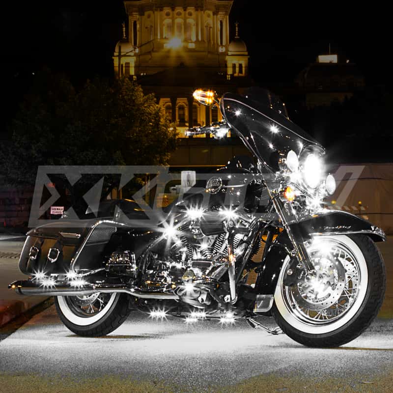 XKGLOW — XK Glow Strips Single Color XKGLOW LED Accent Light Motorcycle Kit White - 8xPod + 2x8In - view 1