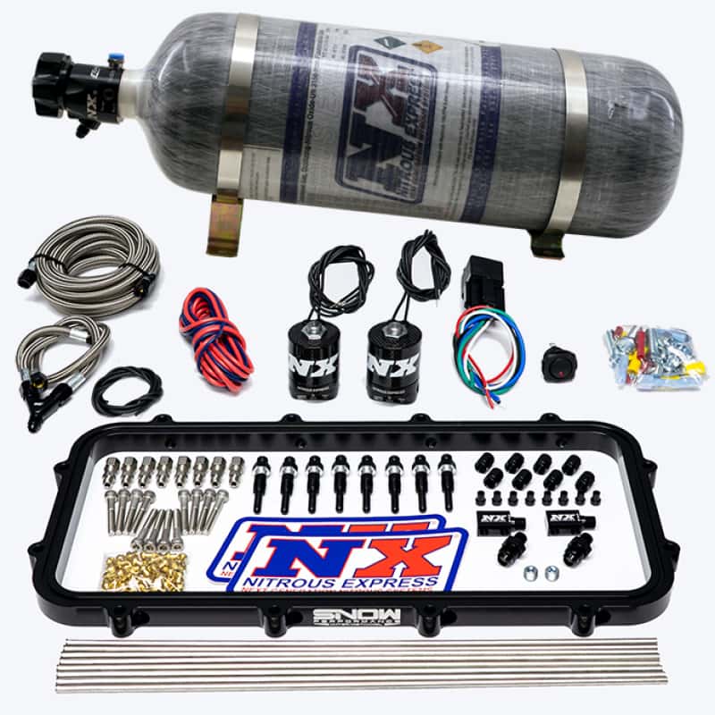 Nitrous Express — Nitrous Express Holley Hi-Ram Dry Direct Port Plate Nitrous System w/ 12lbs Bottle
Injection System Kit - view 1