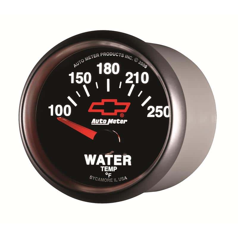 AutoMeter — Autometer GM Bowtie Black 2-1/16in 100-250 F Pedestal Electronic Water Temp Gauge
2-1/16" WATER TEMP, - view 3
