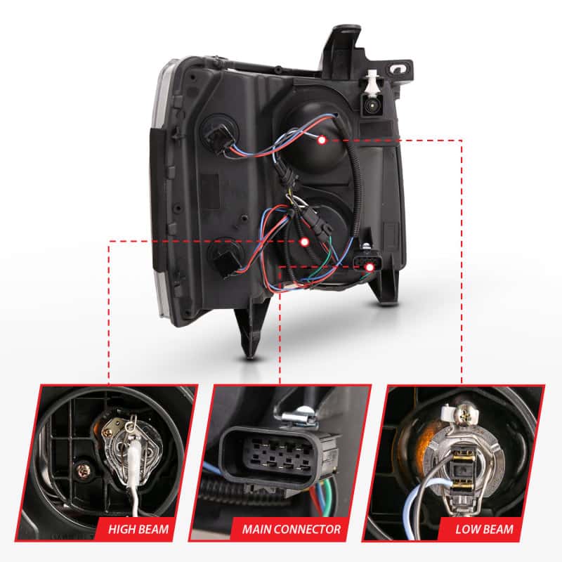 ANZO — ANZO 07-13 Chevrolet Silverado 3500 Projector Headlights - Black Amber
Head Light Set
HdLtSet - view 4