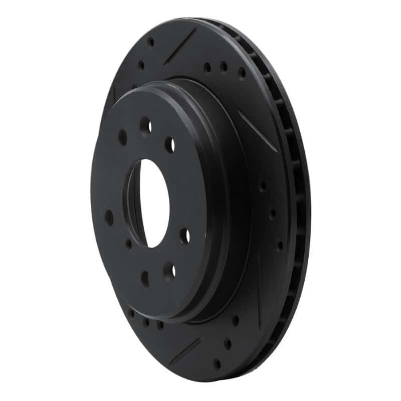 R1 Concepts — R1 86-91 Mazda RX-7 Rear Left Drilled & Slotted Black Brake Rotor
R1 Brake Rotor Drill - view 2