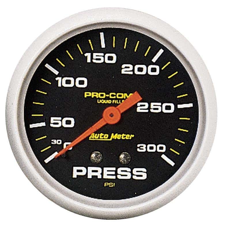AutoMeter — AutoMeter Gauge Pressure 2-5/8in. 300PSI Liquid Filled Mech Pro-Comp
2-5/8" PRESS GA, 0-3 - view 2