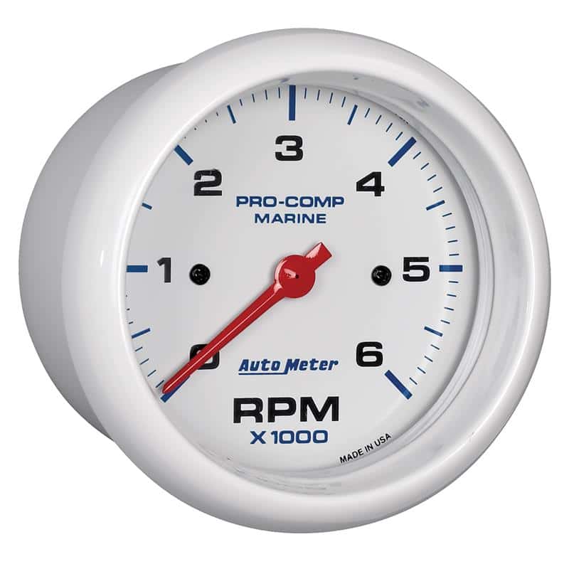 AutoMeter — Autometer Marine White Ultra-Lite Gauge 3-3/8in Tachometer 6K RPM
3.4" TACH 6KRPM MW - view 4
