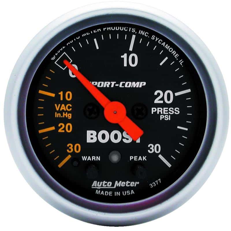 AutoMeter — Autometer Sport-Comp 52mm 30 PSI Electronic Peak Memory/Warning Boost Gauge
2" BOOST-VAC, 30" - view 2