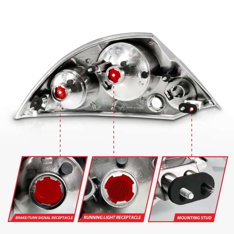 ANZO — ANZO 2000-2005 Mitsubishi Eclipse Taillights Black
TailLightSet - view 8