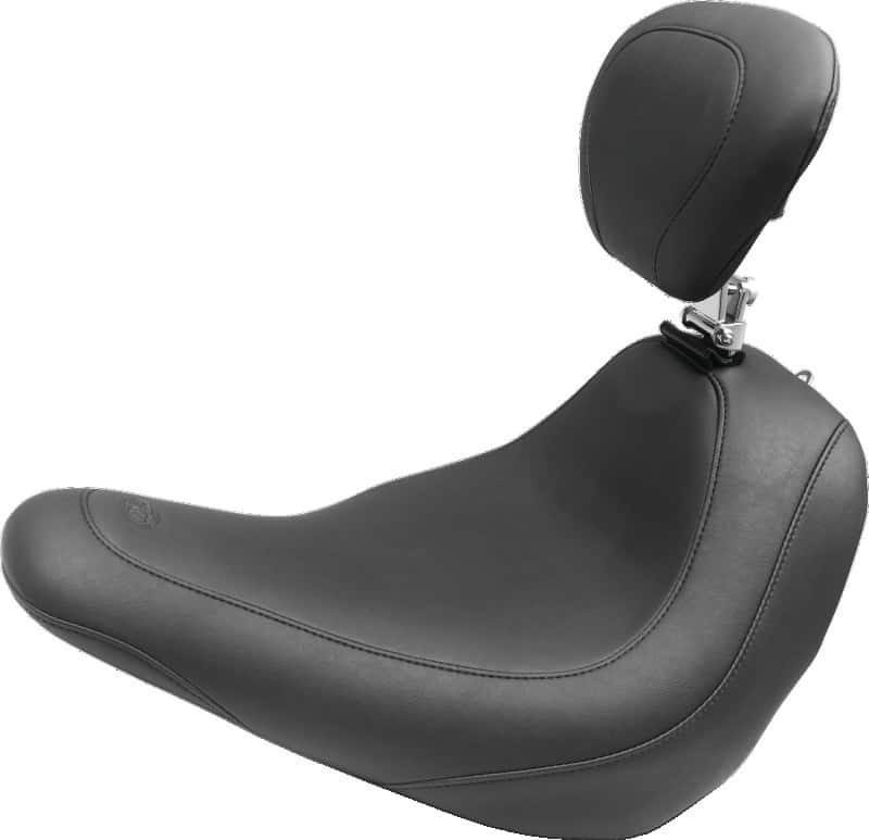 Mustang Motorcycle — Mustang 18-21 Harley Low Rider, Sport Glide Wide Tripper Solo Seat w/ Driver Backrest - Black - view 2