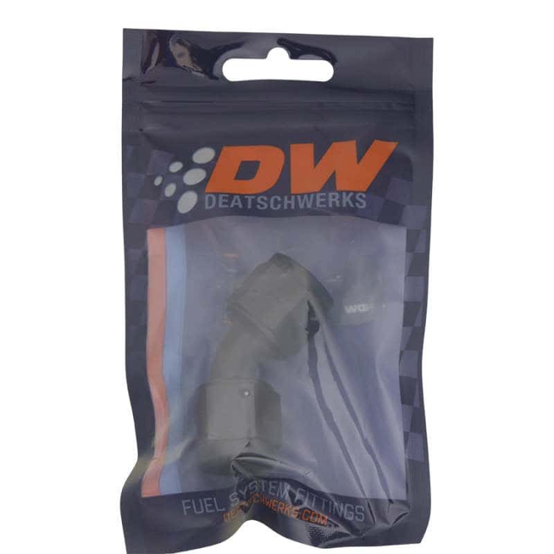 DeatschWerks — DeatschWerks 8AN Flare Female Swivel 45-Degree to 8AN Flare Female Swivel - Anodized Matte Black
Lines & Fittings - view 2