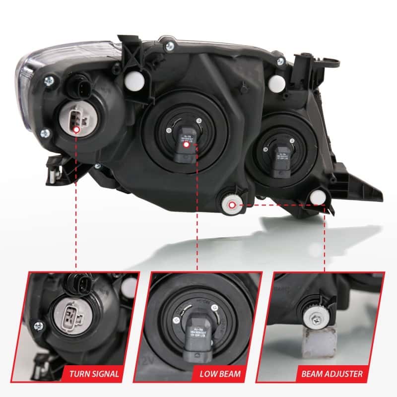 ANZO — ANZO 2009-2010 Toyota Corolla Crystal Headlight Black Amber
Head Light Set - view 6