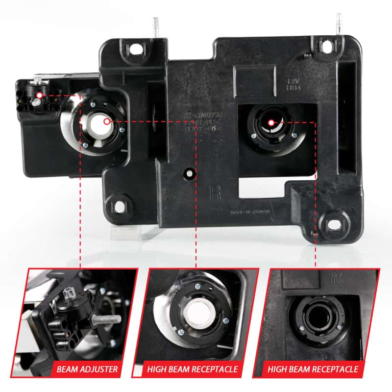 ANZO — ANZO 1999-2000 Cadillac Escalade Crystal Headlights Light Bar Black Housing (Pair)
Head Light Set
HdLtSet - view 11