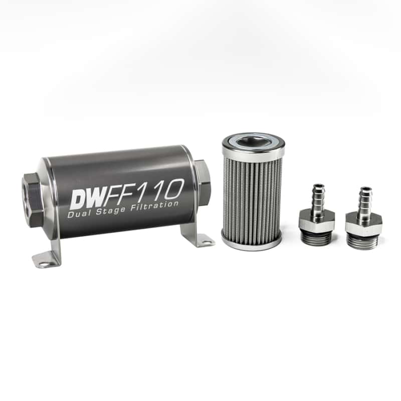 DeatschWerks — DeatschWerks Stainless Steel 5/16in 100 Micron Universal Inline Fuel Filter Housing Kit (110mm)
Filtration - view 2