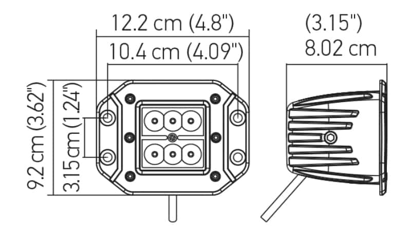 Hella — Hella Value Fit Flush Mount 3in 18W Cube Flood Beam LED Light - view 7