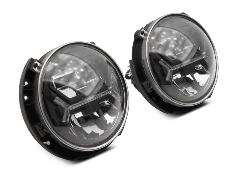 Raxiom — Raxiom 07-18 Jeep Wrangler JK LED Halo Headlights- Black Housing (Clear Lens)
Headlights - view 3