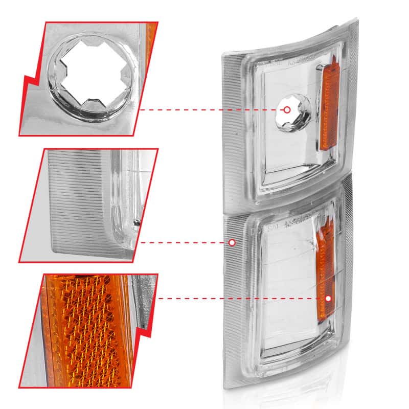 ANZO — ANZO 1994-1998 Chevrolet Blazer Corner Lights Clear Lens w/ Amber Reflector
CornerLghtAssy - view 4