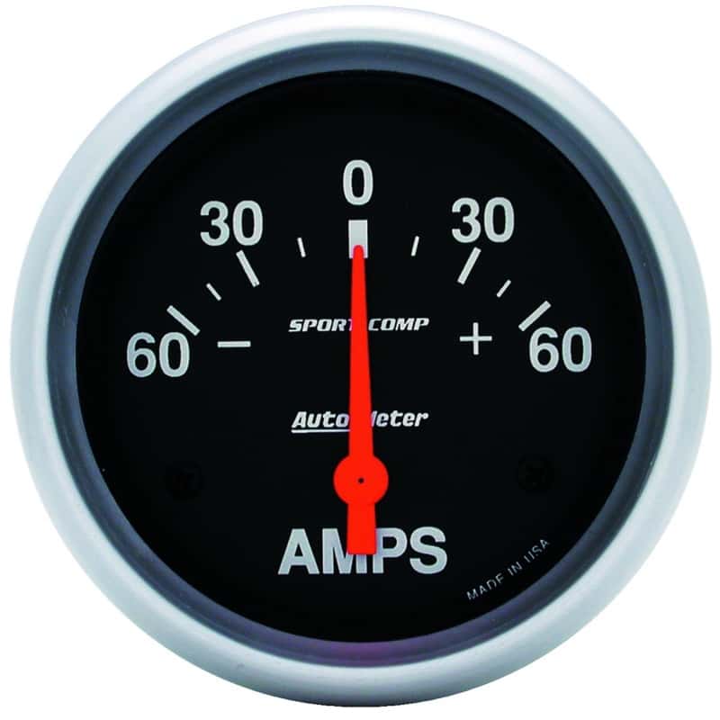 AutoMeter — Autometer 2-5/8in Electric 60-0-60 Amps Ammeter
2-5/8" AMMETER, 60-0 - view 1