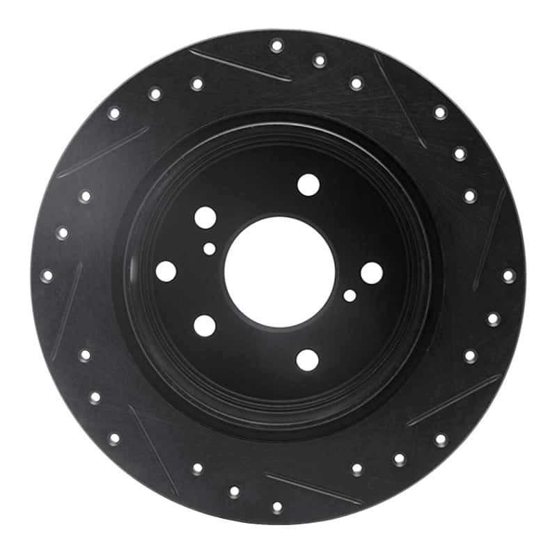 R1 Concepts — R1 90-96 Infiniti Q45 Rear Left Drilled & Slotted Black Brake Rotor
R1 Brake Rotor Drill - view 5