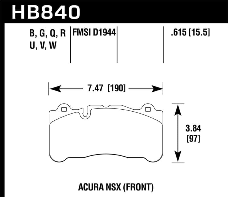 Hawk Performance — Hawk 2017 Acura NSX DTC-60 Street Front Brake Pads
Disc Brake Pad - view 1