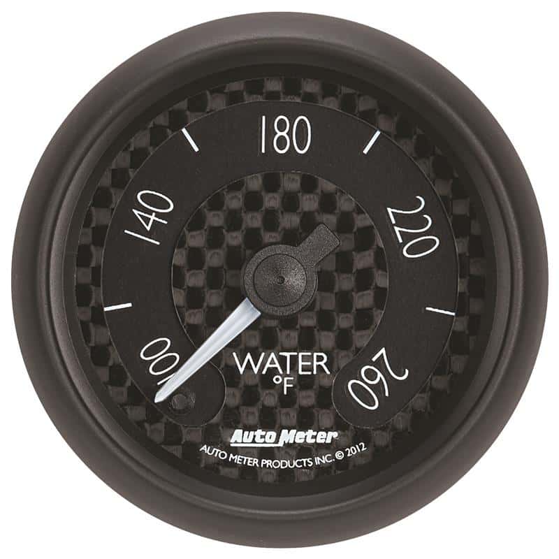 AutoMeter — Autometer GT Series 52mm Full Sweep Electronic 100-260 Deg F Water Temperature Gauge
2-1/16" WATER TEMP, - view 1