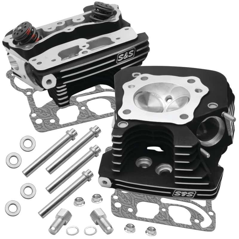 S&S Cycle — S&S Cycle 99-05 BT Super Stock 89cc Cylinder Head Kit - Black Wrinkle - view 1