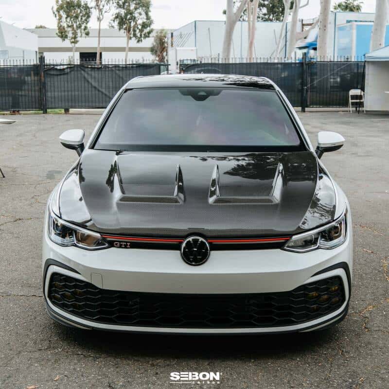 Seibon — Seibon 2022-2023 Volkswagen Golf GTI/R DV-Style Carbon Fiber Hood - view 9