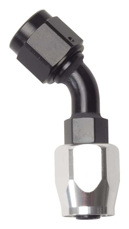 Russell — Russell Performance -10 AN Black/Silver 45 Degree Full Flow Hose End
Hose Fitting - view 3