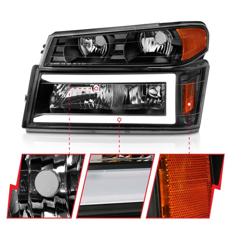 ANZO — ANZO 04-12 GM Colorado/Canyon/I-Series Crystal Headlights - w/ Light Bar Black Housing 4pcs
Head Light Set
HdLtSet - view 9