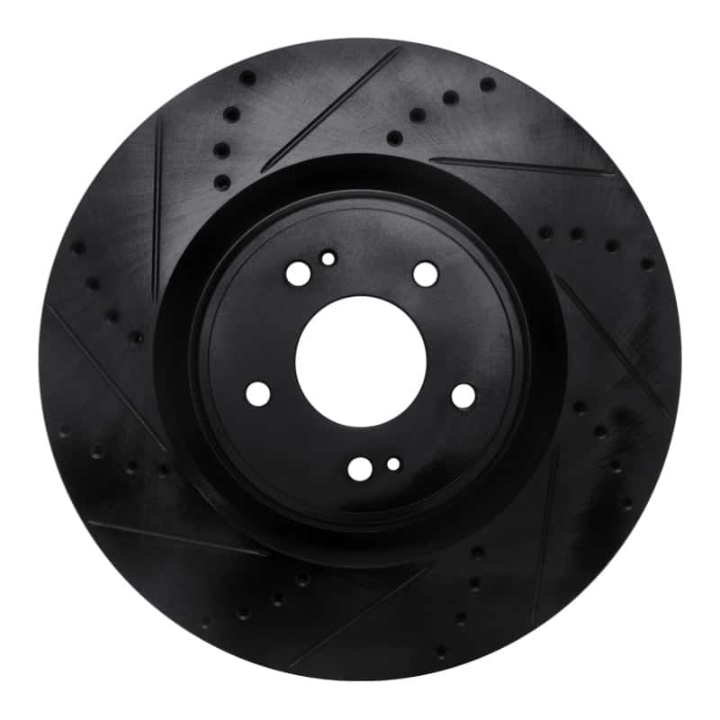 R1 Concepts — R1 08-15 Mitsubishi Lancer Front Left Drilled & Slotted Black Brake Rotor
R1 Brake Rotor Drill - view 1