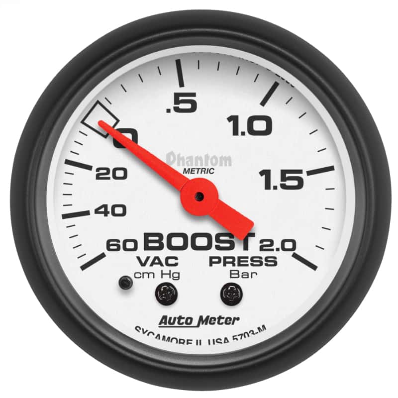 AutoMeter — Autometer Phantom 2-1/16in 60CM/HG - 2.0 Bar - Mechanical Gauge
2" BOOST-VAC, 60 Cm - view 1
