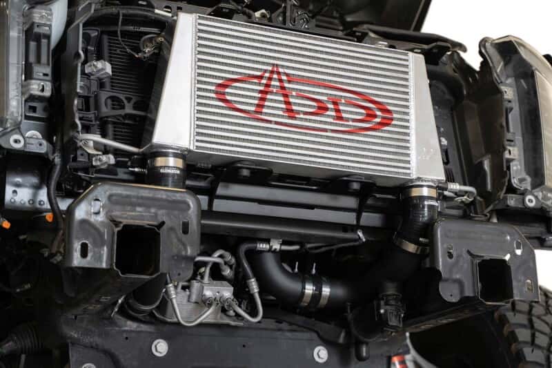 Addictive Desert Designs — Addictive Desert Designs 17-18 Ford F-150 Raptor aFe Intercooler Upgrade Kit
TChrgrIcoolerMount - view 7