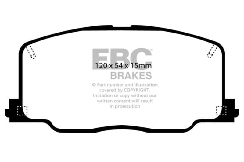 EBC — EBC 90-91 Lexus ES250 2.5 Ultimax2 Front Brake Pads
Disc Brake Pad - view 1