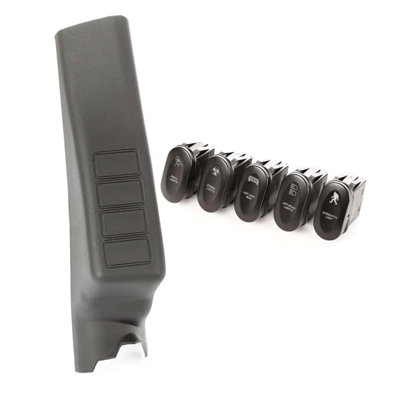 Rugged Ridge — Rugged Ridge Etched A-Pillar 4 Switch Pod Kit LHD 11-18 JK
RkrSwitchandCoverSet
OFFROAD_INTERIOR - view 3