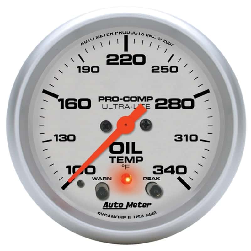 AutoMeter — Autometer Ultra-Lite 2-5/8in. / 100-340 Degree F (Stepper Motor) Oil Temperature Gauge
2-5/8" OIL TEMP, 100 - view 1