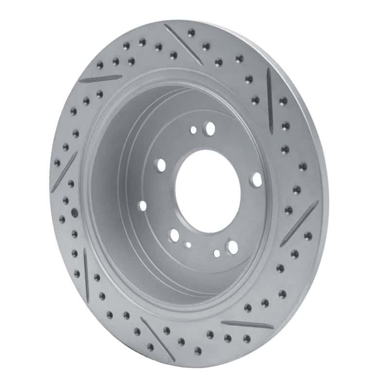 R1 Concepts — R1 16-22 Hyundai Tucson Rear Left Drilled & Slotted Geo-Carbon Rotor - view 4