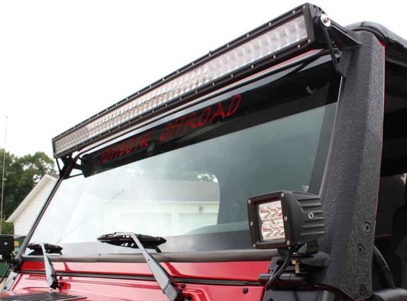 Fishbone Offroad — Fishbone Offroad 97-06 Jeep Wrangler TJ 52In Light Bar Bracket - Black Textured Powdercoat - view 5