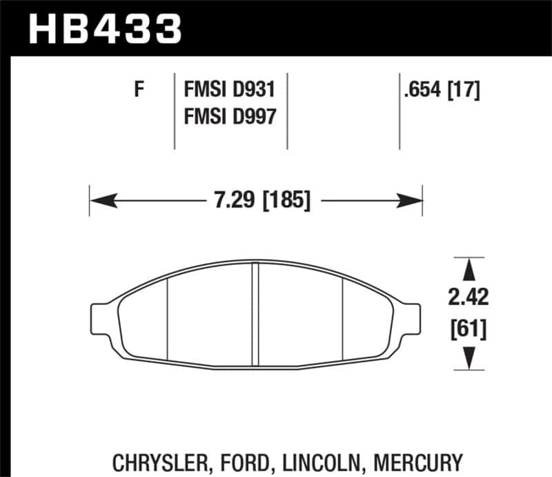 Hawk Performance — Hawk HPS Street Brake Pads
Disc Brake Pad - view 3
