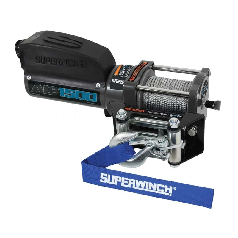 Superwinch — Superwinch 1,500 lbs. 1.1 HP 120V AC 1/8 In x 35ft. Wire Rope - Gray Wrinkle - view 1