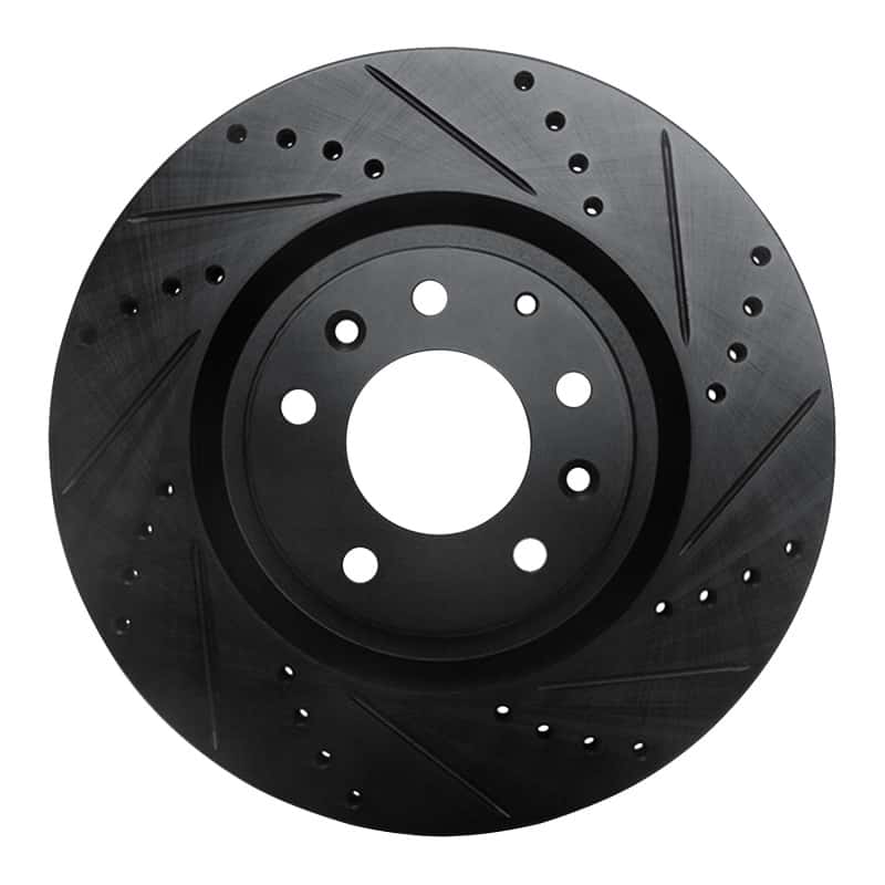 R1 Concepts — R1 04-11 Mazda RX-8 Front Right Drilled & Slotted Black Brake Rotor
R1 Brake Rotor Drill - view 1