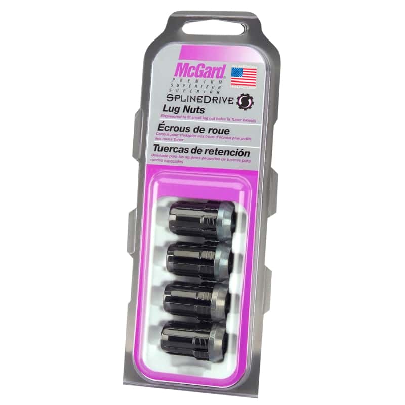 McGard — McGard SplineDrive Lug Nut (Cone Seat) M12X1.25 / 1.24in. Length (4-Pack) - Black (Req. Tool) - view 6
