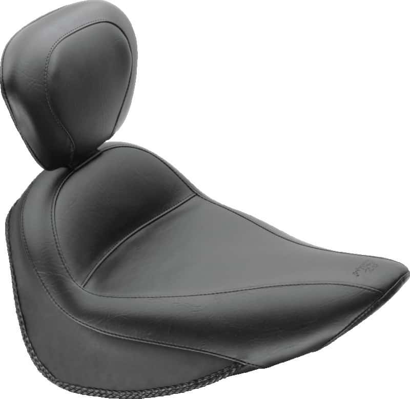 Mustang Motorcycle — Mustang 84-06 Harley Standard Rear Tire Standard Touring Solo Seat w/Driver Backrest - Black - view 2