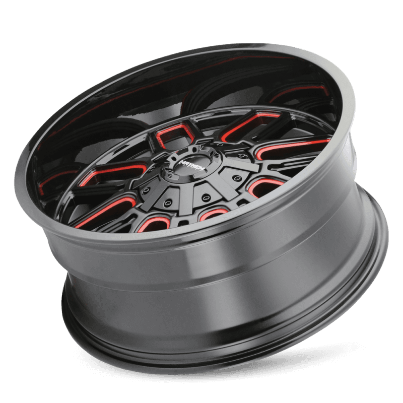 Mayhem — Mayhem 8107 Cogent 20x9 / 5x139.7 BP / 0mm Offset / 110mm Hub Black w/ Prism Red Wheel
MAYHEM 8107 - view 6