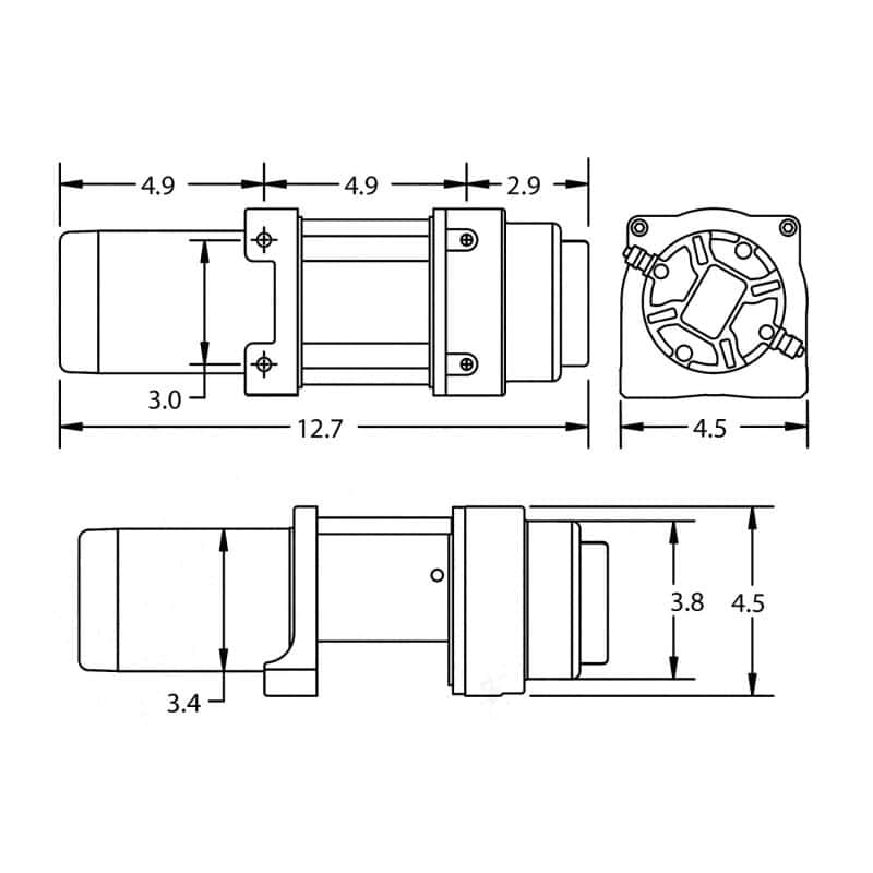 Superwinch — Superwinch 3500 LBS 12V DC 7/32in x 32ft Synthetic Rope Terra 3500SR Winch - Gray Wrinkle - view 14